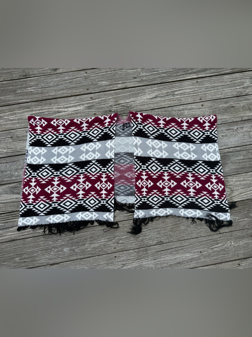 Ultra Flirt Southwestern Aztec Open Front Poncho Cardigan